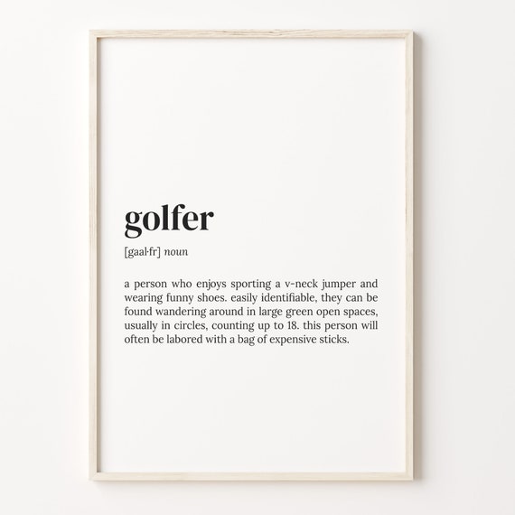 Golfer Definition Dictionary Quote Art Print