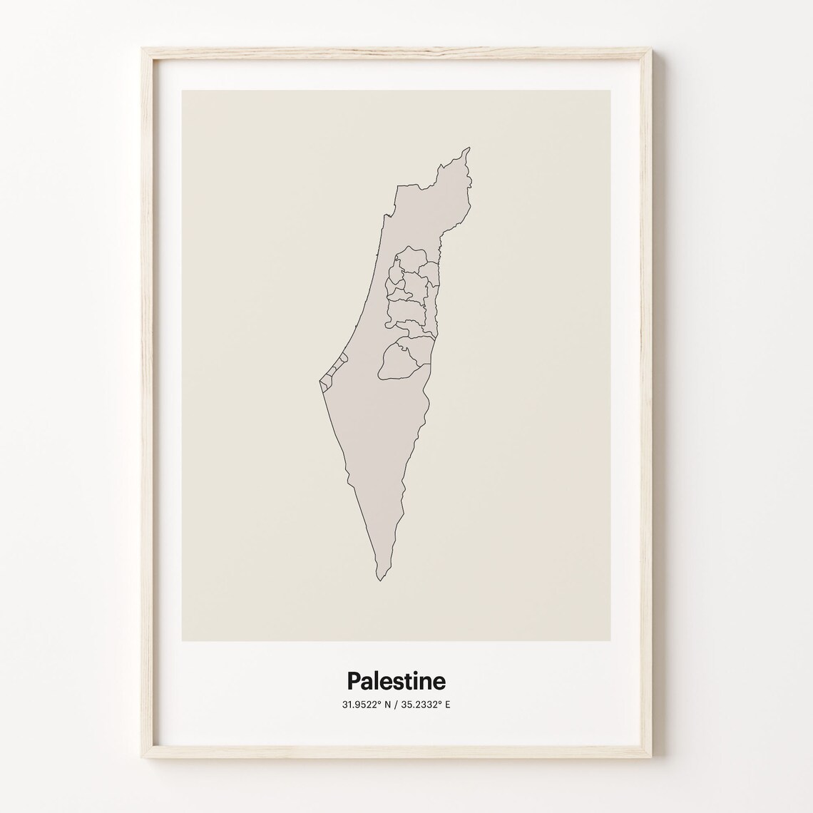 Palestine Minimalist Country Map Art Print
