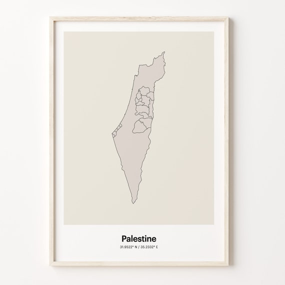 Palestine Minimalist Country Map Art Print