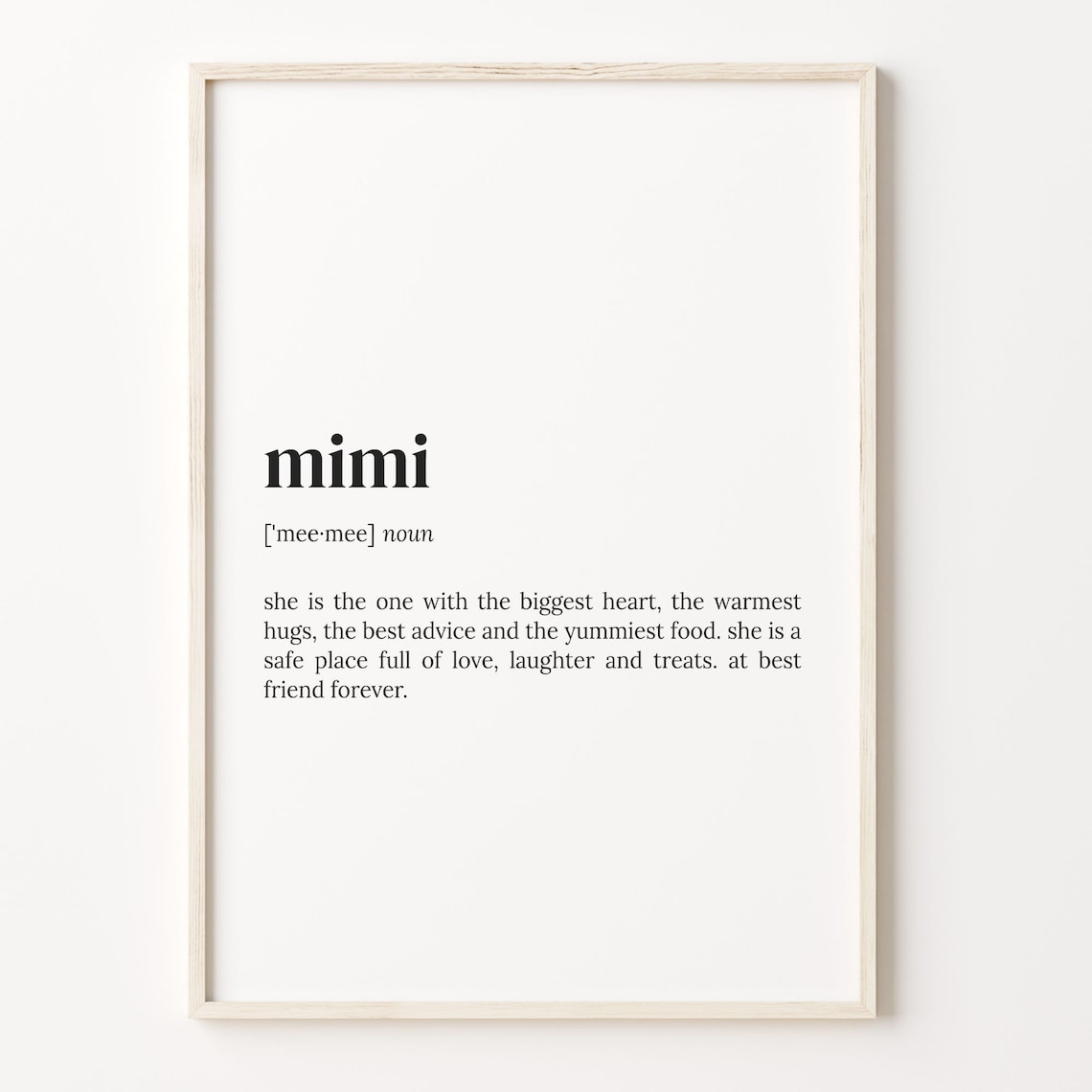 Mimi Definition Dictionary Poster, Grandma Gift