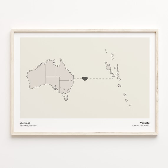 Australia To Venezuela Print Venezuelan Gift Minimalistic Country Connection Map Poster Travel Wall Art Adventure Awaits C21990