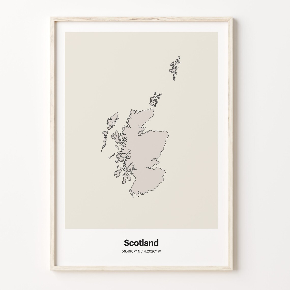 Scotland Minimalist Country Outline Map Line Art Decor Poster