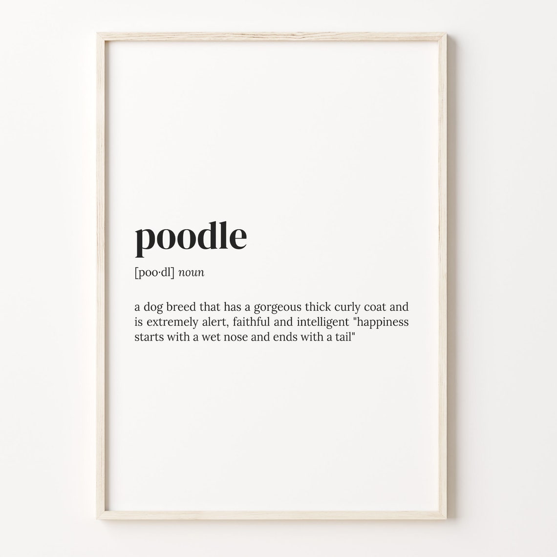 Poodle Definition Print Dog Breed Quote Gift For Poodle Owners
