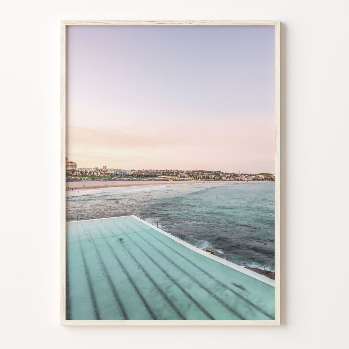 Bondi Beach Travel Poster, City Map Wall Art