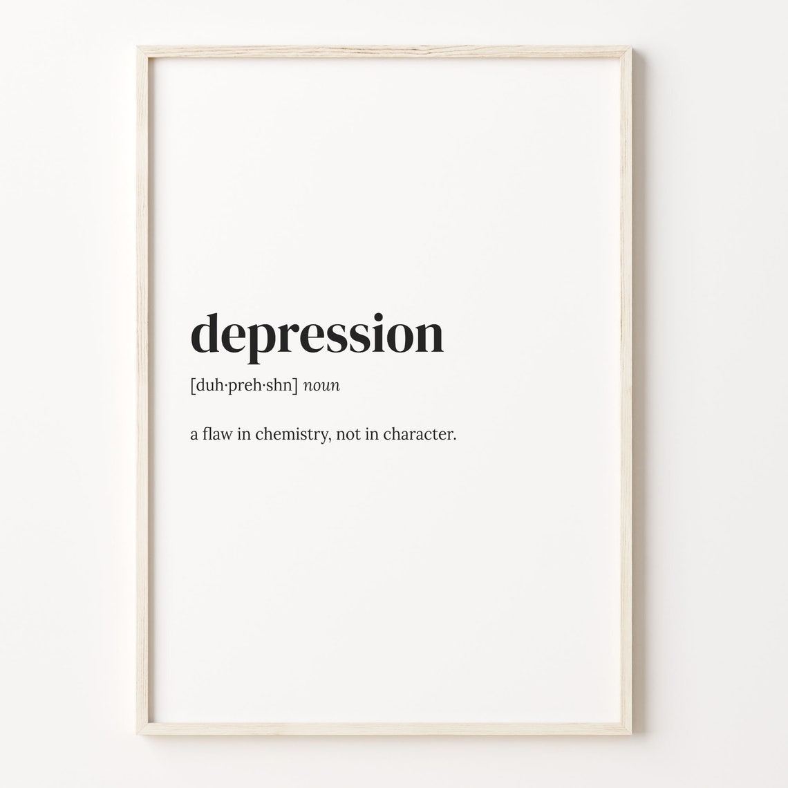 Depression Definition Print Dictionary Poster Quote Wall Art Depression Funny Art Depression Funny Depression Gift C17 106