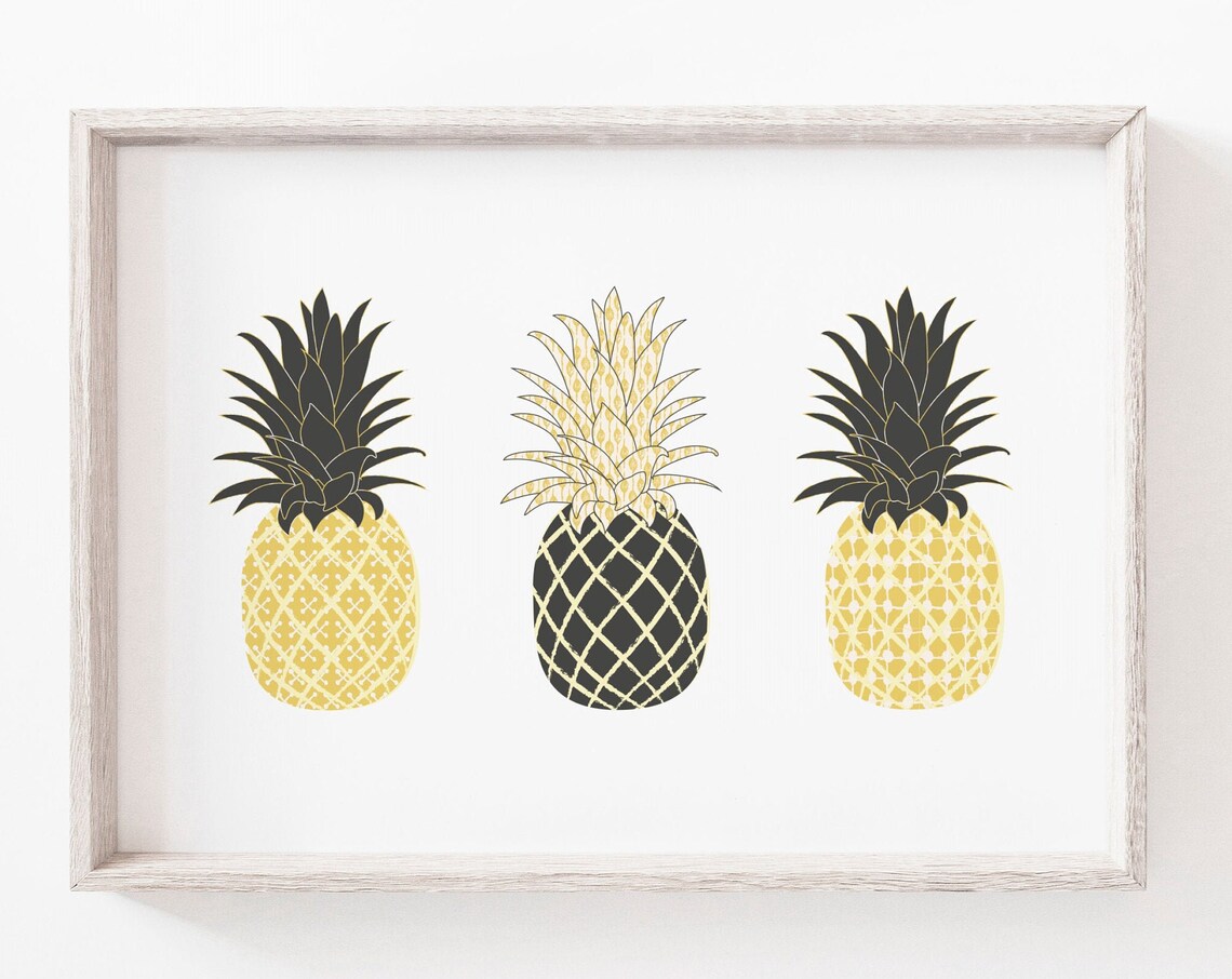 Pineapple Minimalist Art Print, Summer Decor