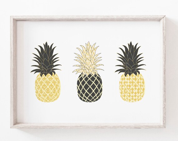 Pineapple Minimalist Art Print, Summer Decor