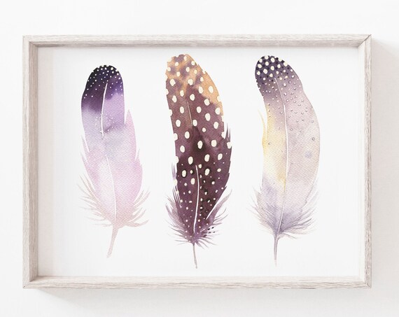 Feather Watercolour Minimalist Art Print