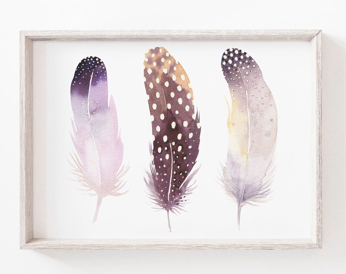 Feather Watercolour Minimalist Art Print