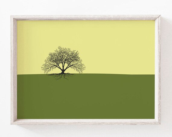 Tree Minimalist Scandinavian Modern Art Print