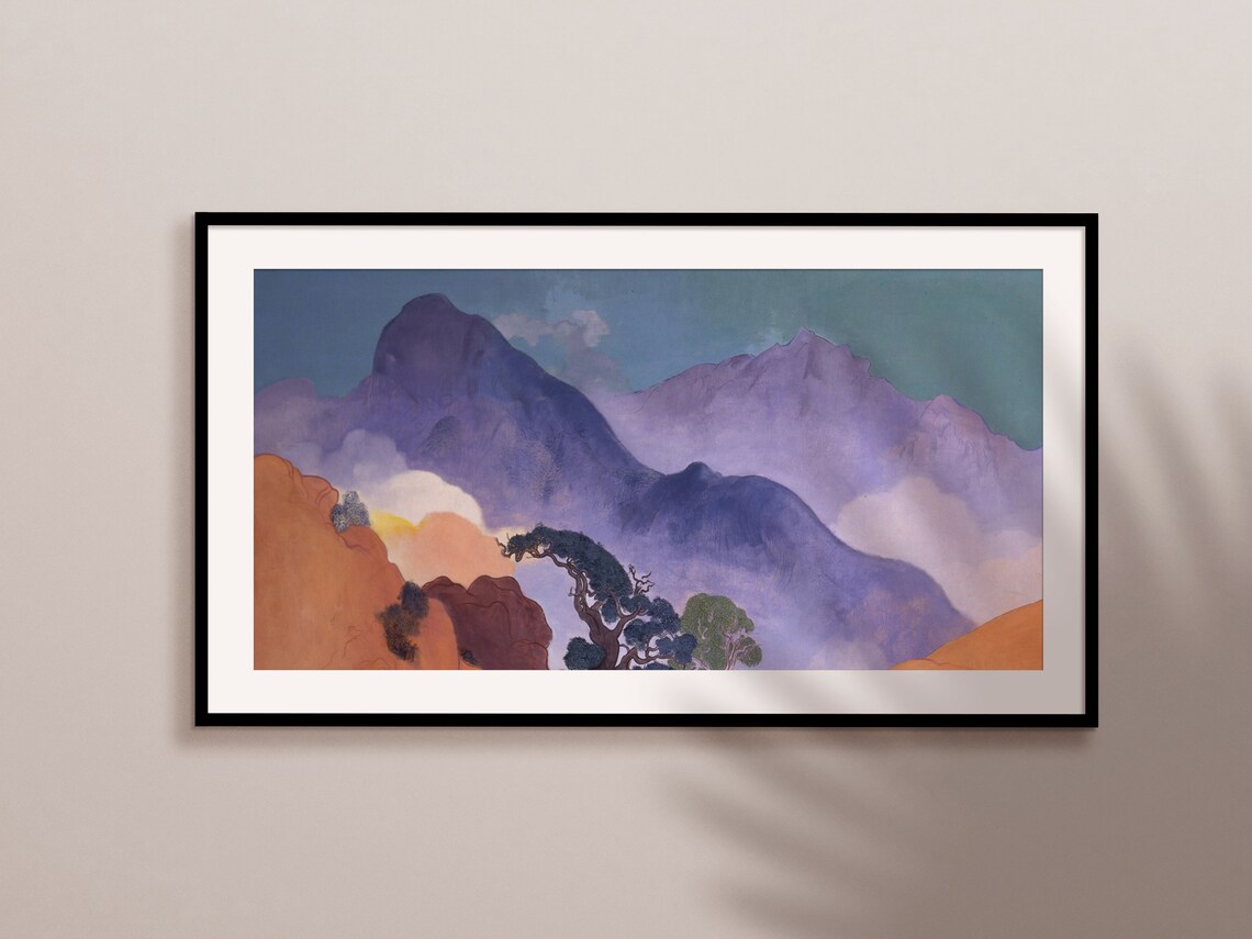 Mountain Tops Oil Painting, Nature Landscape - Image 2