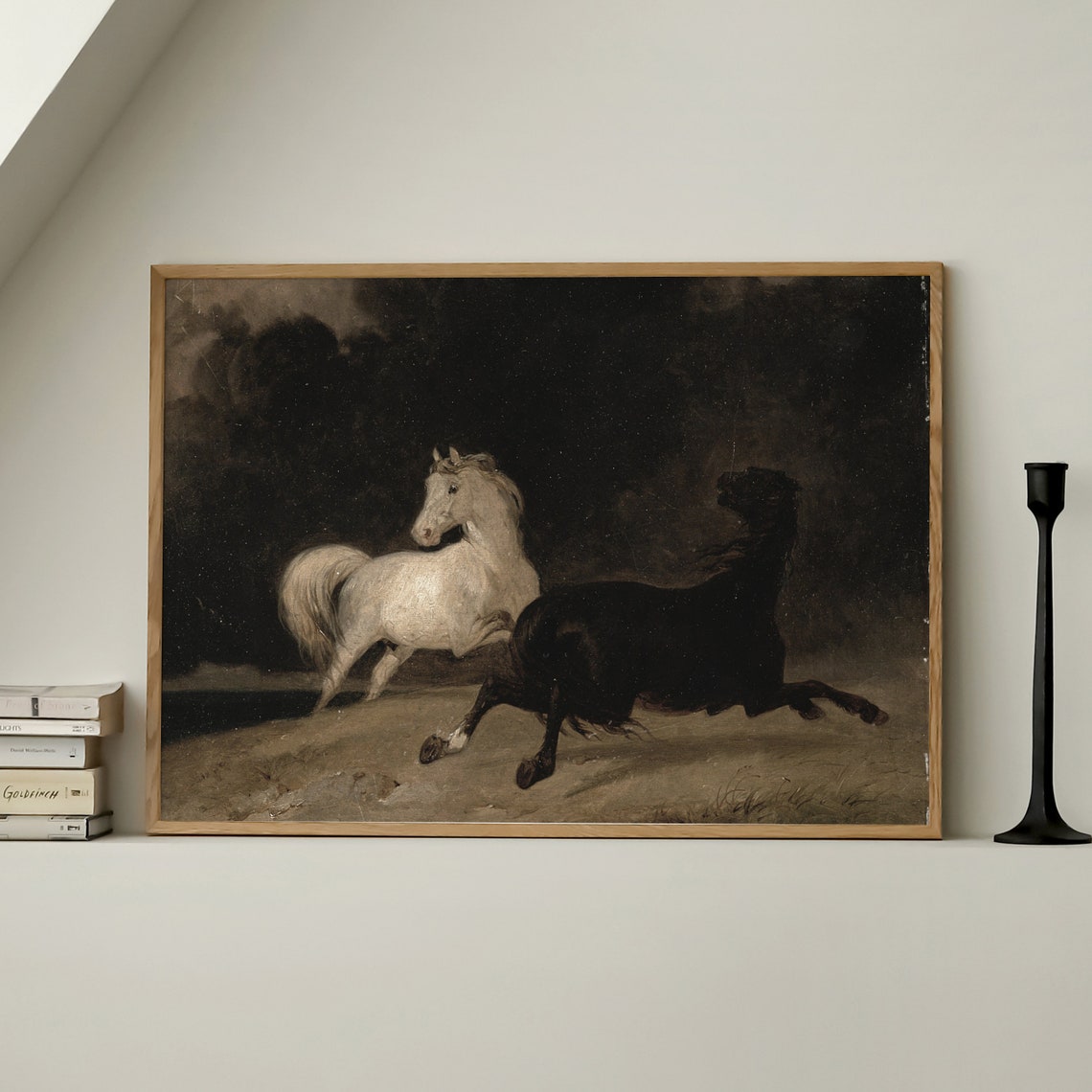 Vintage Horses Painting Art Print - Image 4