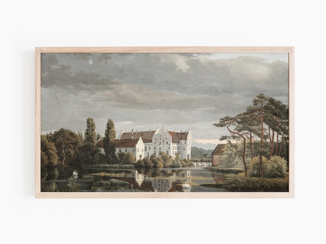 Vintage Landscape Painting Art Print, Retro Decor - Image 3