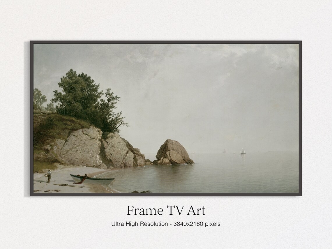 Lake Landscape Painting Art Print, Nature Decor