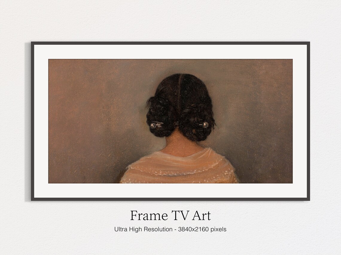 Vintage Portrait Painting Girl With Braids Art Print