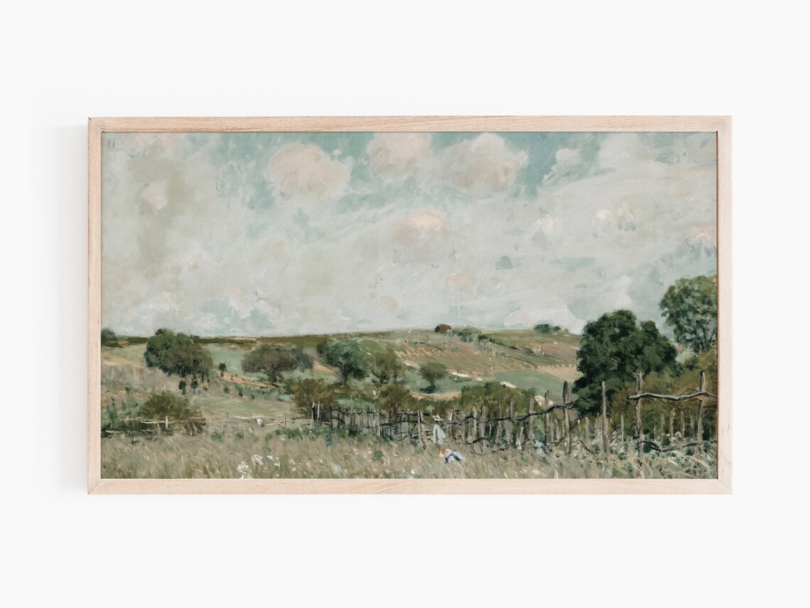Vintage Landscape Painting, Abstract Modern - Image 3