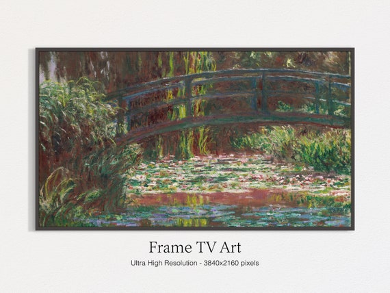 Frame Tv Art Vintage Pond Painting Frame For Tv Oil Art