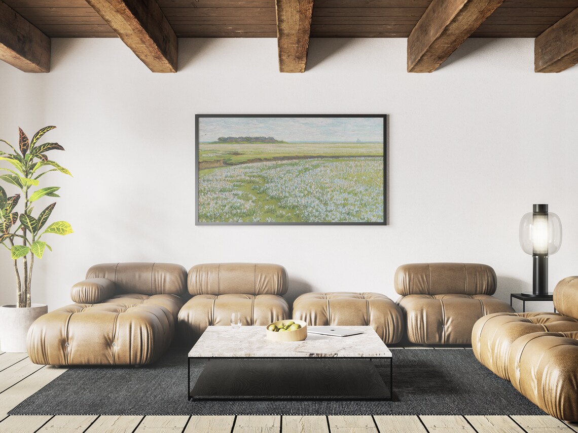 Vintage Spring Summer Landscape Oil Painting Art Print - Image 3