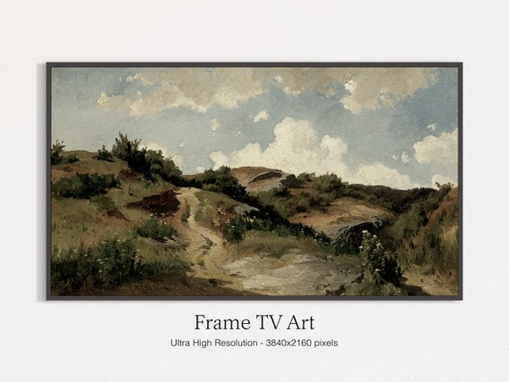 Frame Tv Art Landscape Painting Country Farmhouse Decor Tv Vintage Nature Art For Tv