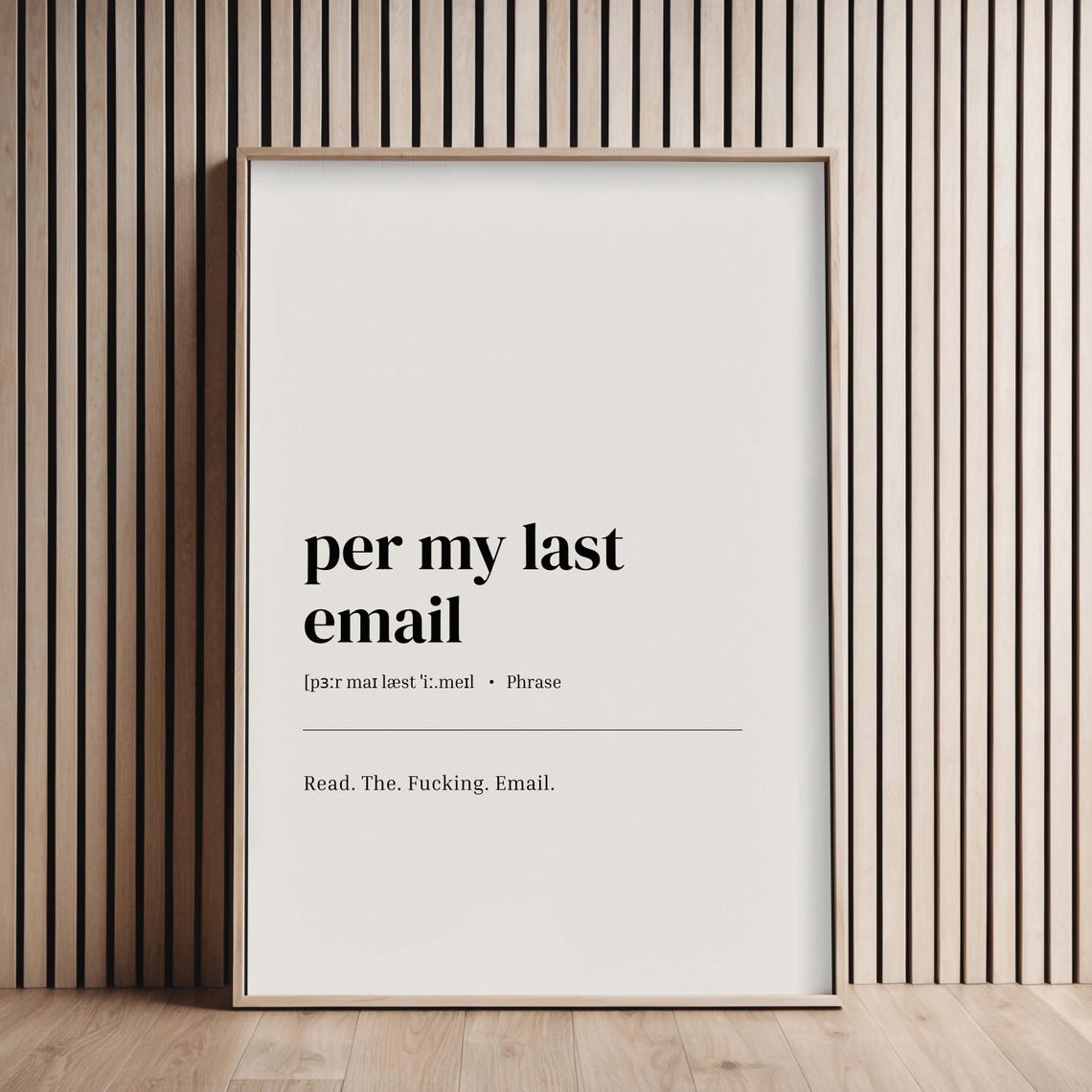Office Wall Art Per My Last Email Definition Poster Home Decor Funny