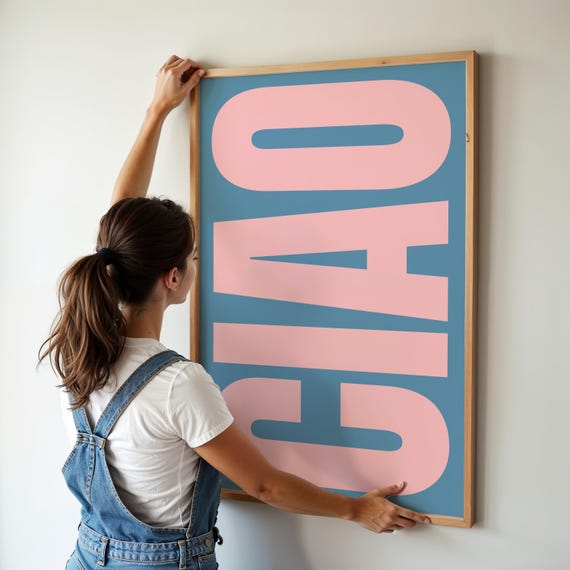Ciao Poster, Italian Modern Decor Retro Print