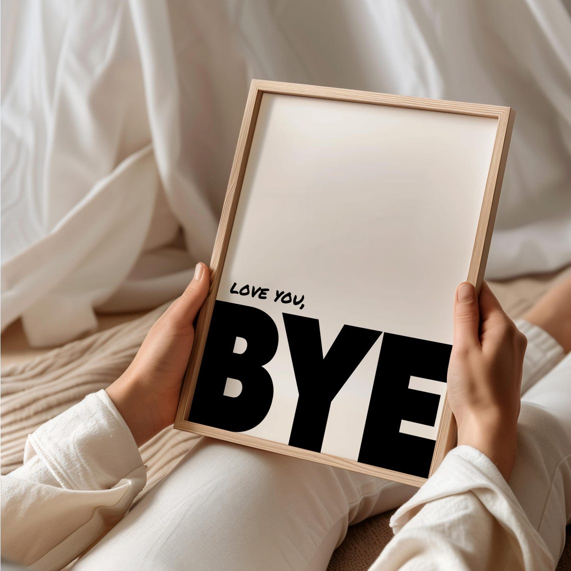 Love You Bye Fun Bold Farewell Entryway Typography Quote Poster