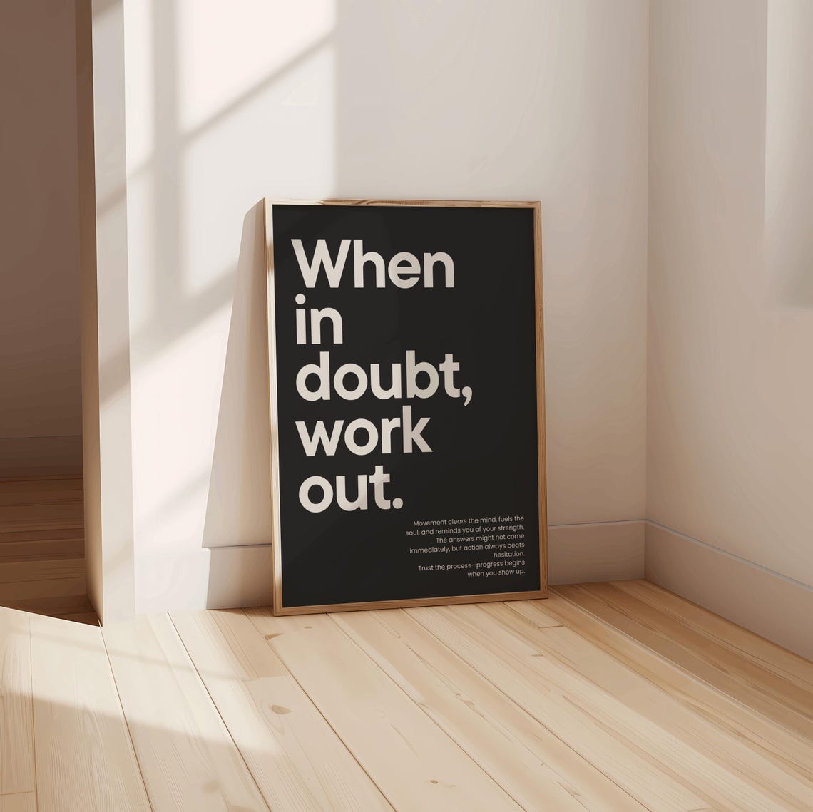 When In Doubt Work Out Fitness Poster, Home Gym - Image 3