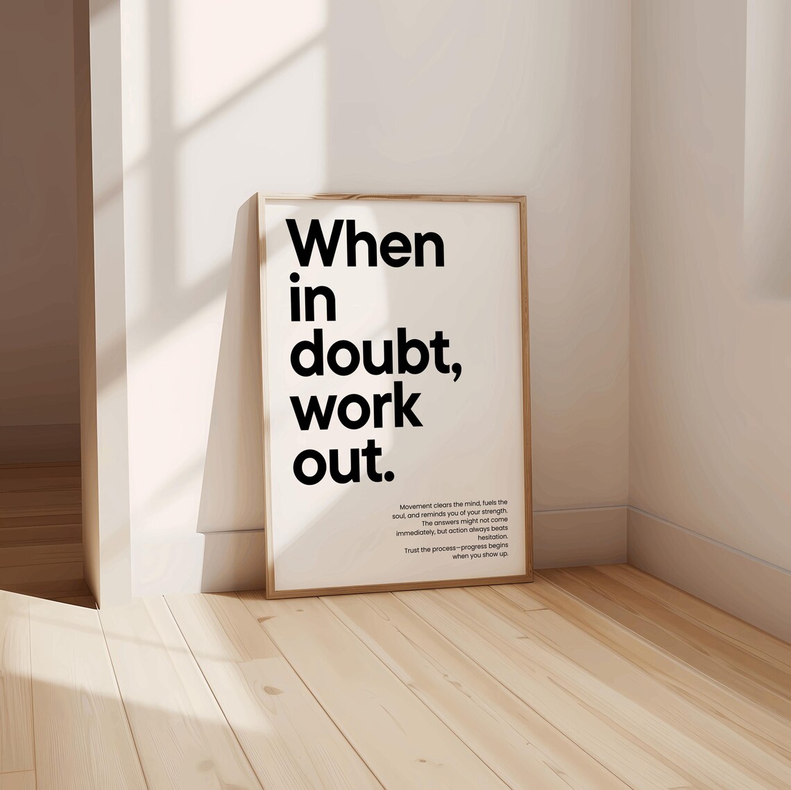 When In Doubt Work Out Art Print, Gym Motivation - Image 2