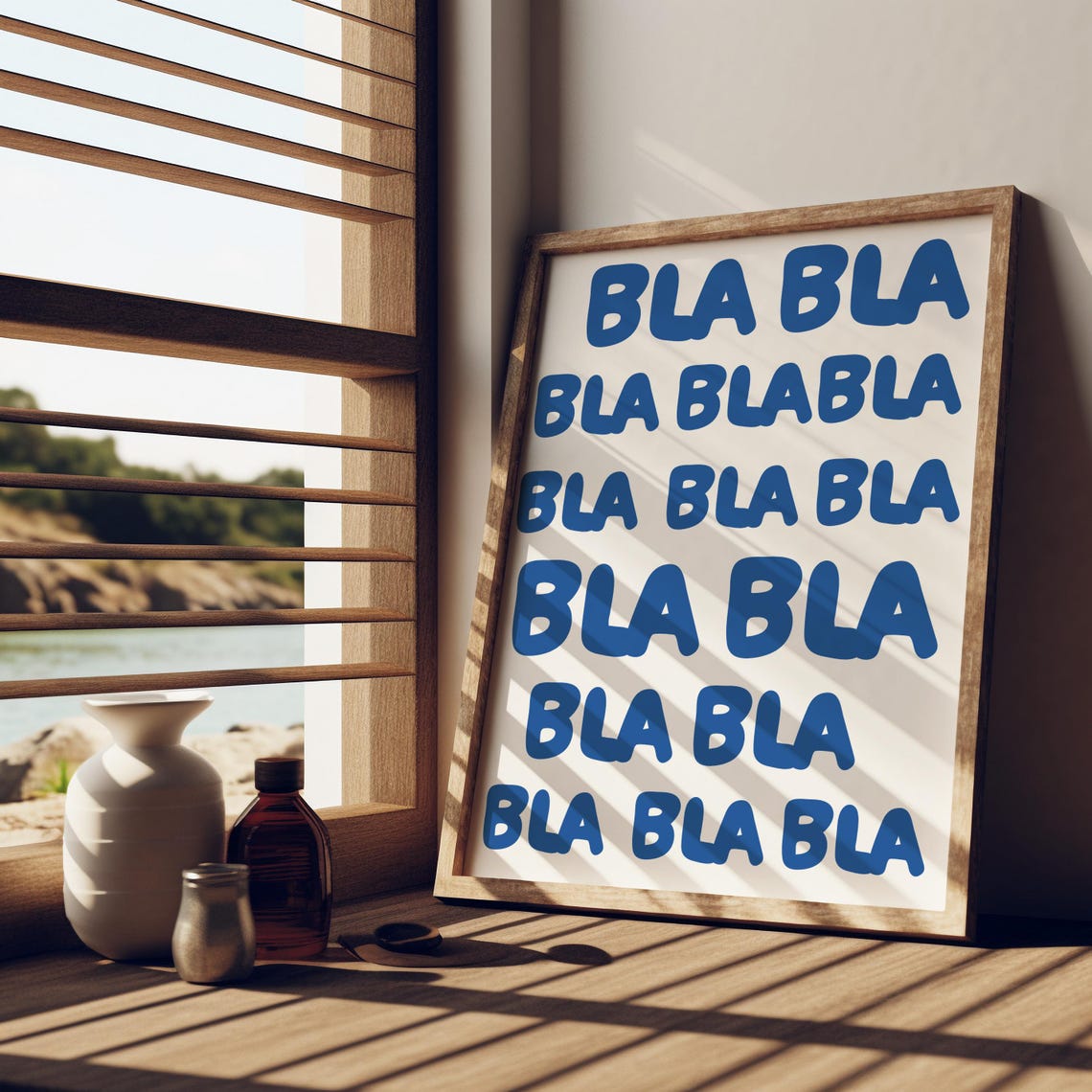 Bla Black and White Typography Humor Art Print - Image 2