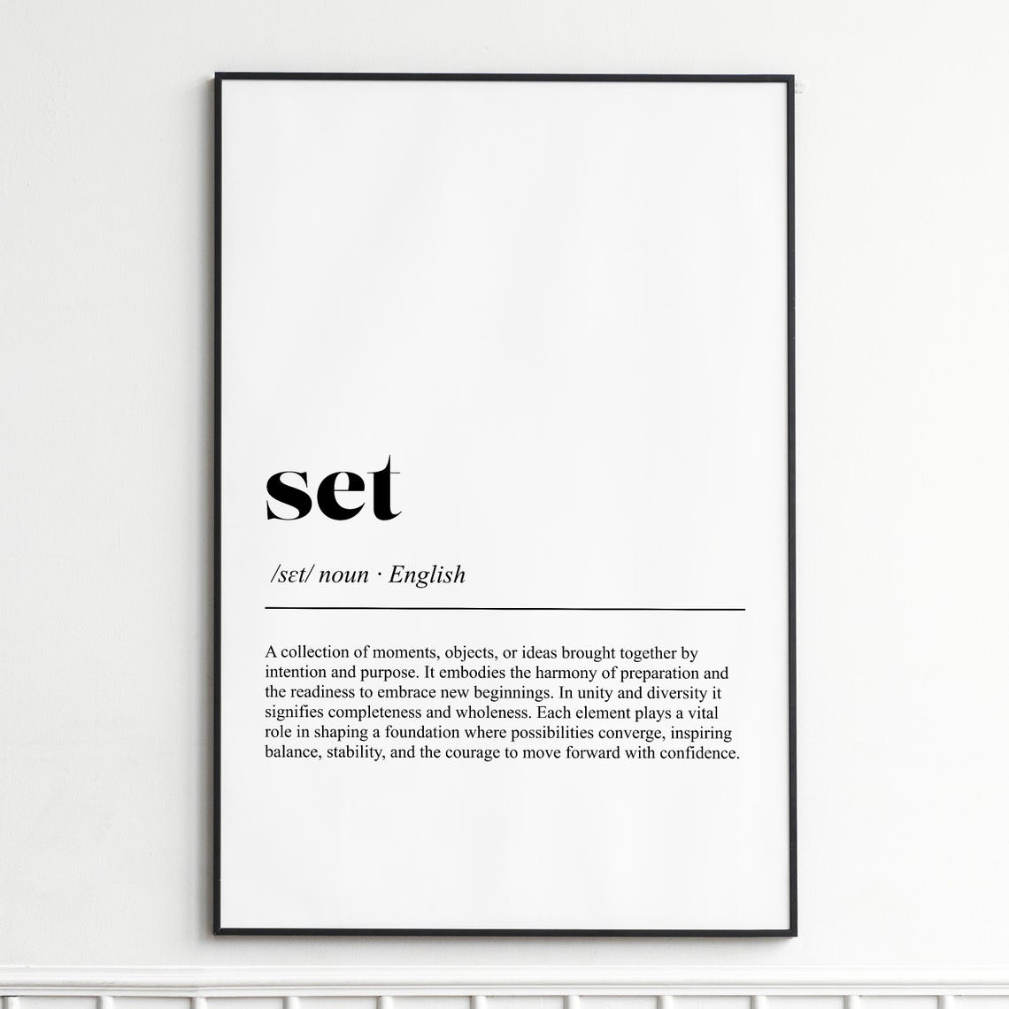 Set Collection Completeness Dictionary Definition Typography Poster