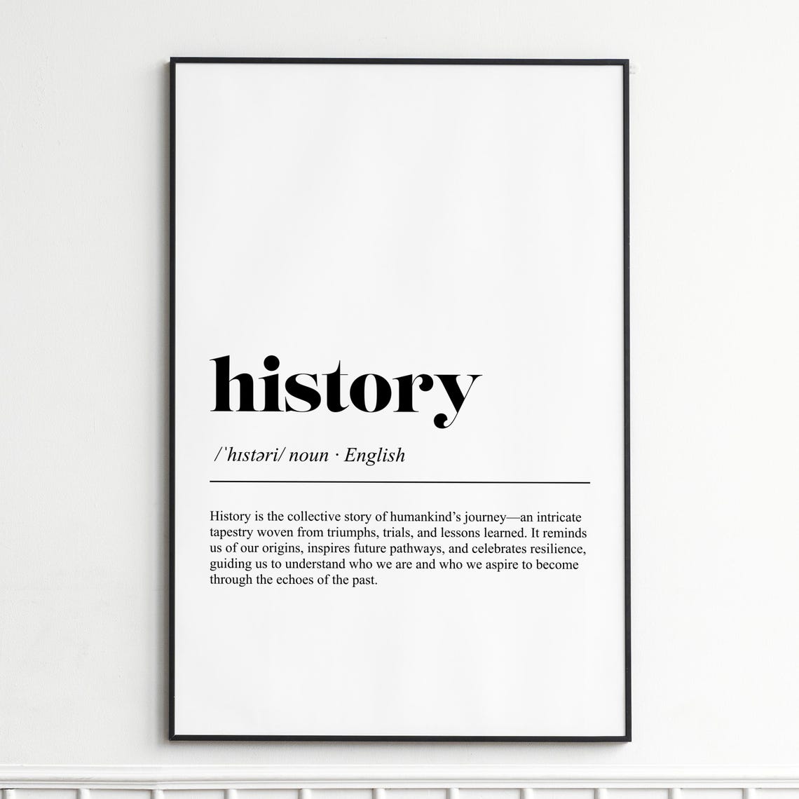 History Definition Humankind Story Word Art Typography Poster