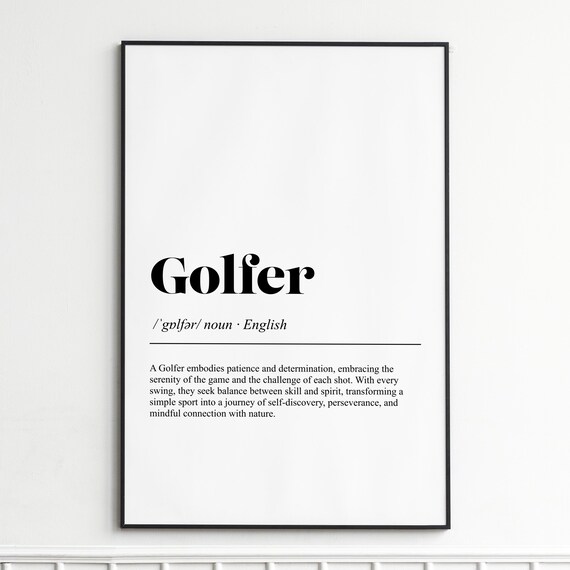 Golfer Dictionary Definition Typography Golf Enthusiast Wall Poster