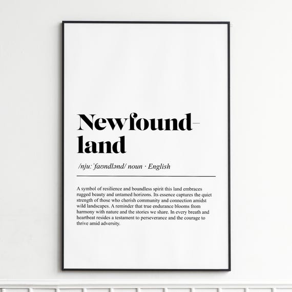 Newfoundland Art Print Inspirational Word Definition Wall Modern Minimalist Decor Gift For Animal Lovers