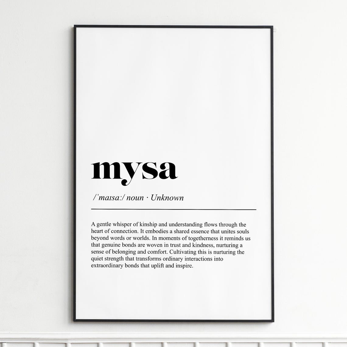 Mysa Definition Elegant Minimalist Dictionary Typography Wall Poster