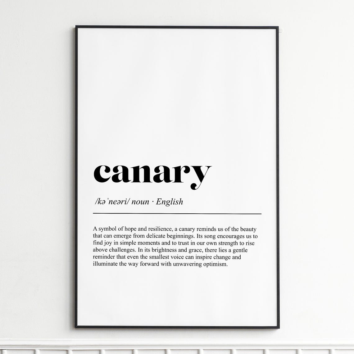 Canary Elegant Minimalist Dictionary Definition Typography Poster