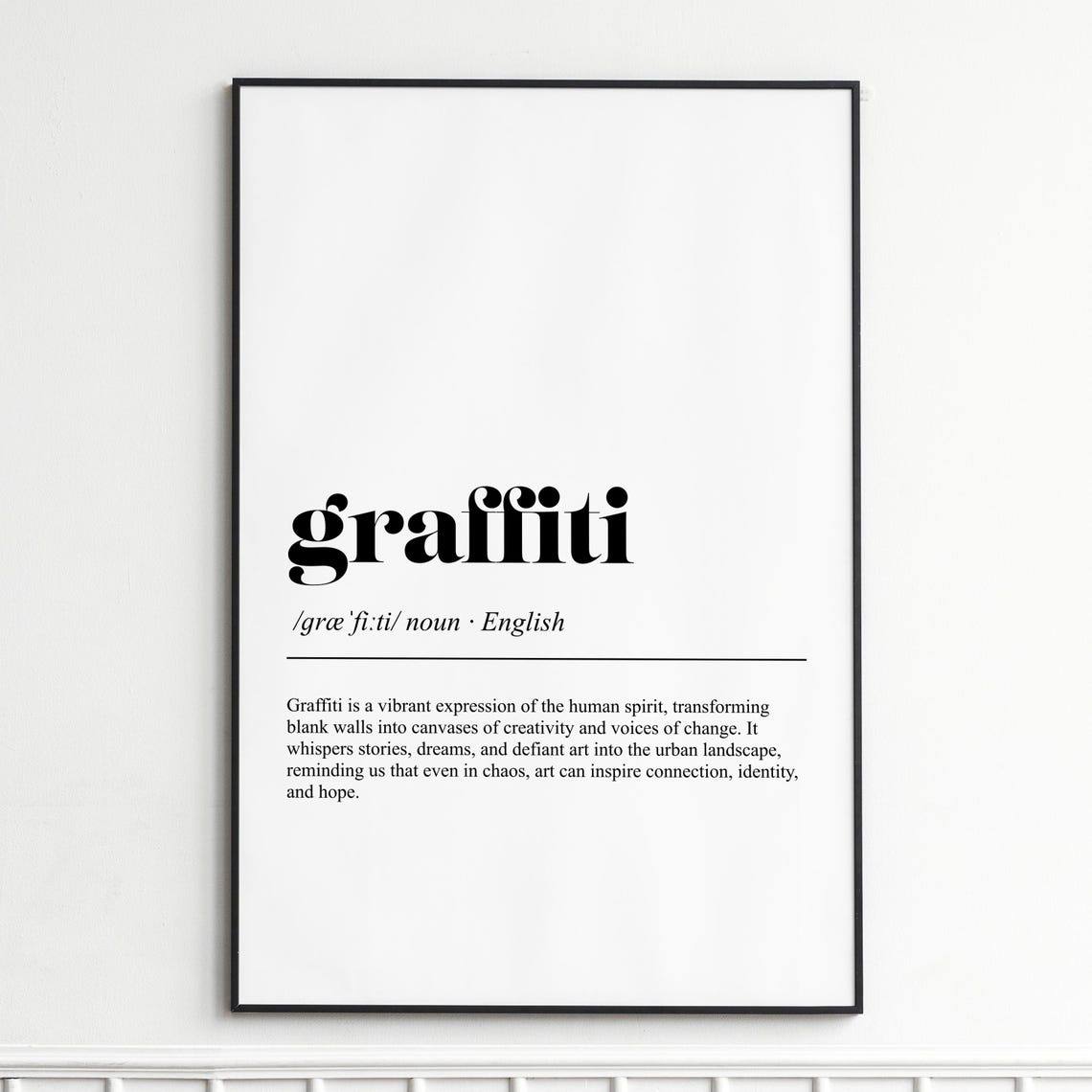 Graffiti Urban Street Art Definition Typography Black Serif Poster