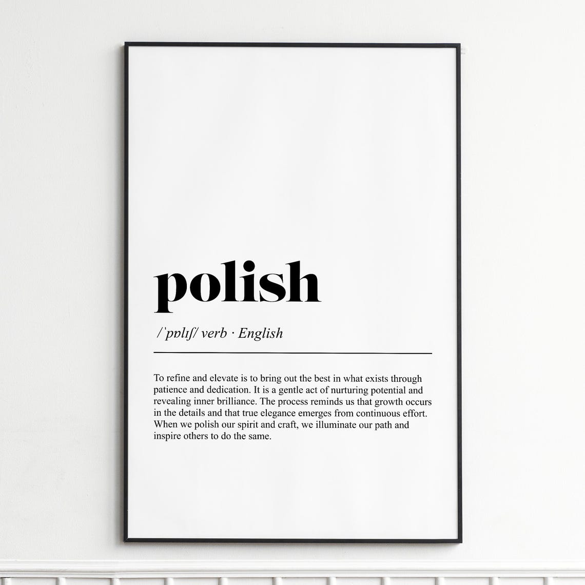Polish Inspirational Dictionary Definition Typography Poster
