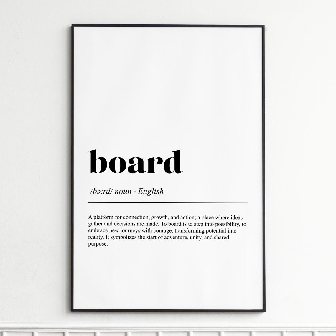 Board Art Print Inspirational Word Definition Wall Modern Minimalist Style Giftable Poster For Home Or Office