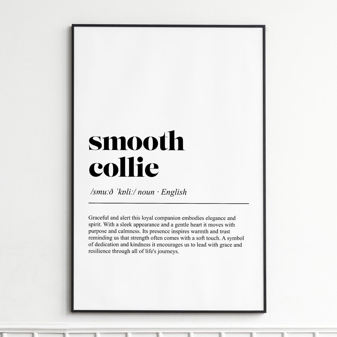 Smooth Collie Definition Dog Breed Typography Dictionary Poster