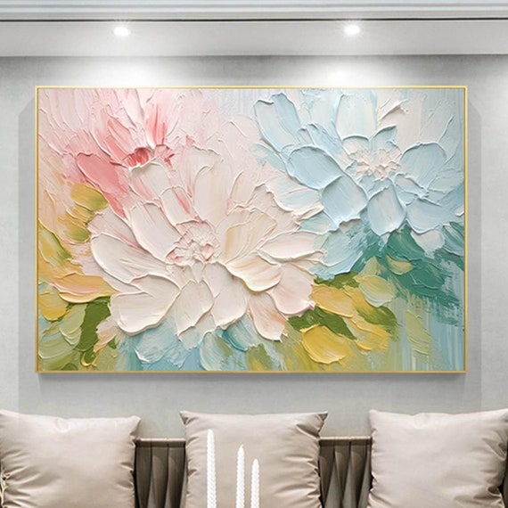Pink Floral Abstract Acrylic Painting Art Print