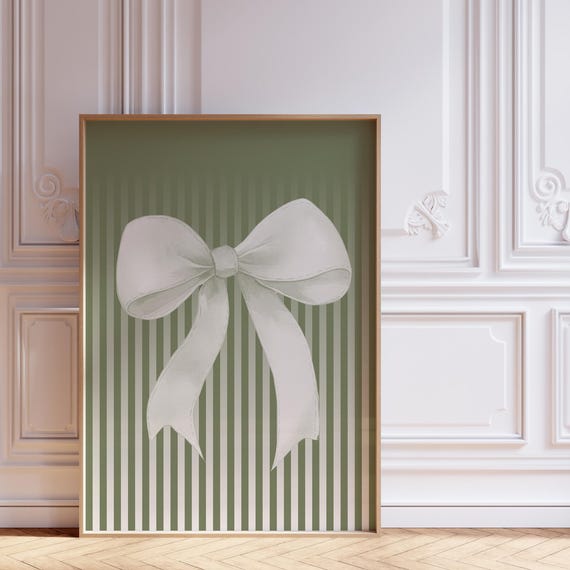 Pastel Bow Wall Art Trendy Decor For Dorm Nursery Or Apartment Gift Her