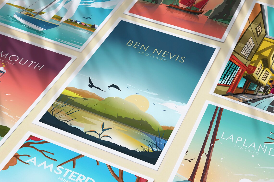 Ben Nevis Scotland Travel Poster, Mountain View - Image 3