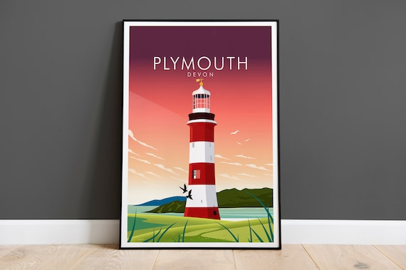 Plymouth Smeaton's Tower Travel Poster
