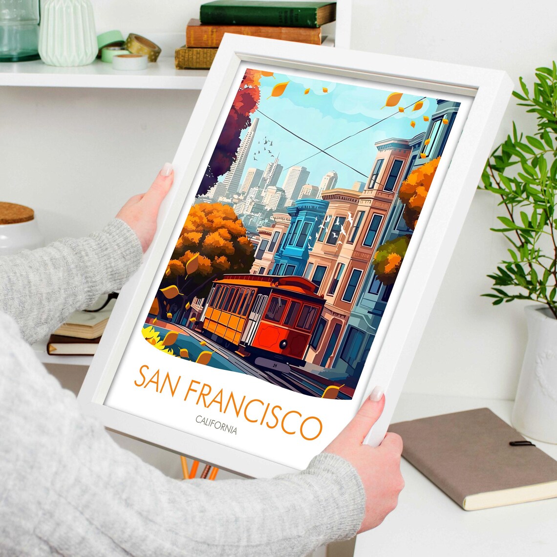 San Francisco California Cable Car Hills Autumn Street Travel Poster - Image 4