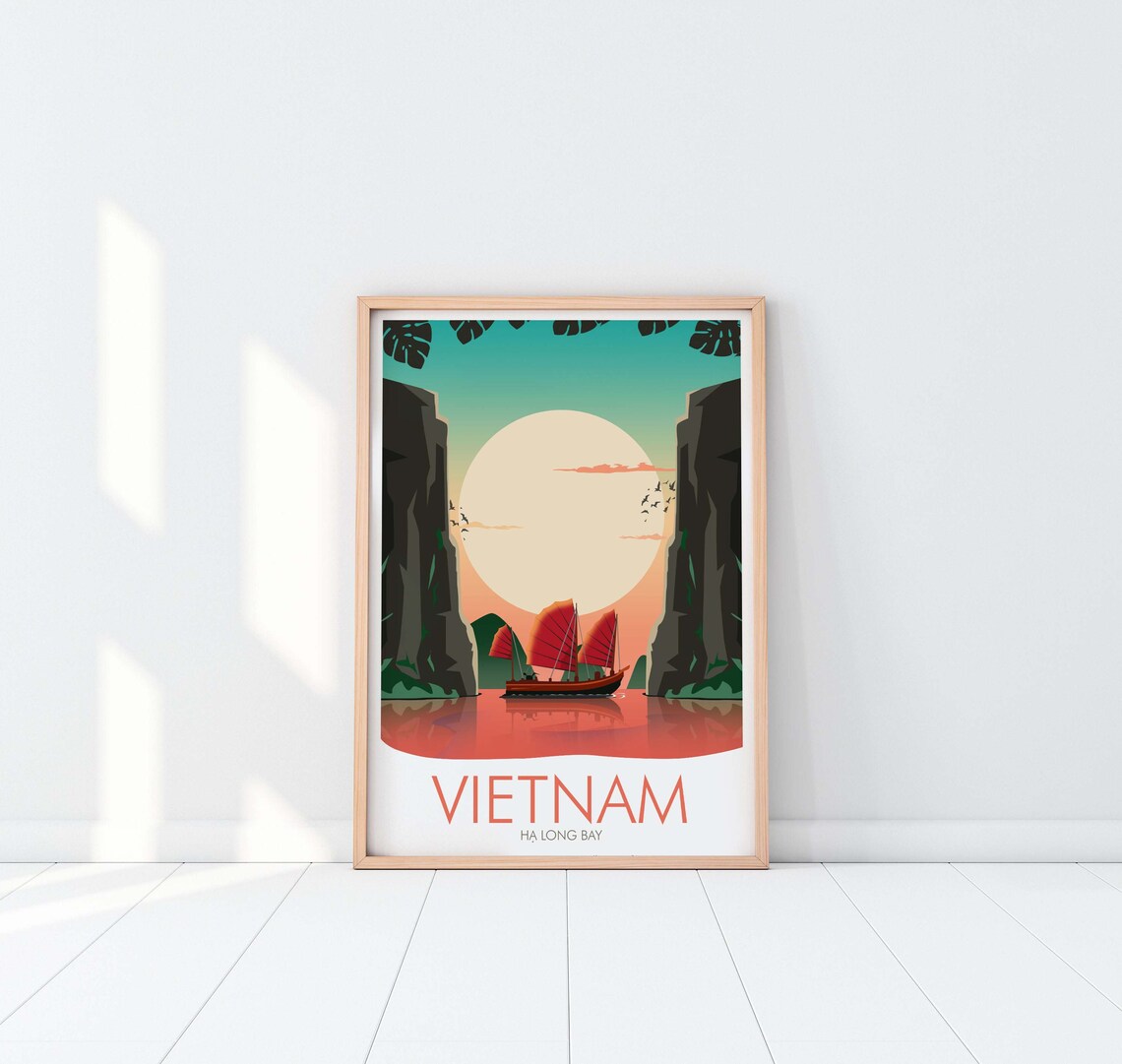 Ha Long Bay Travel Poster, Vietnam Landscape - Image 3