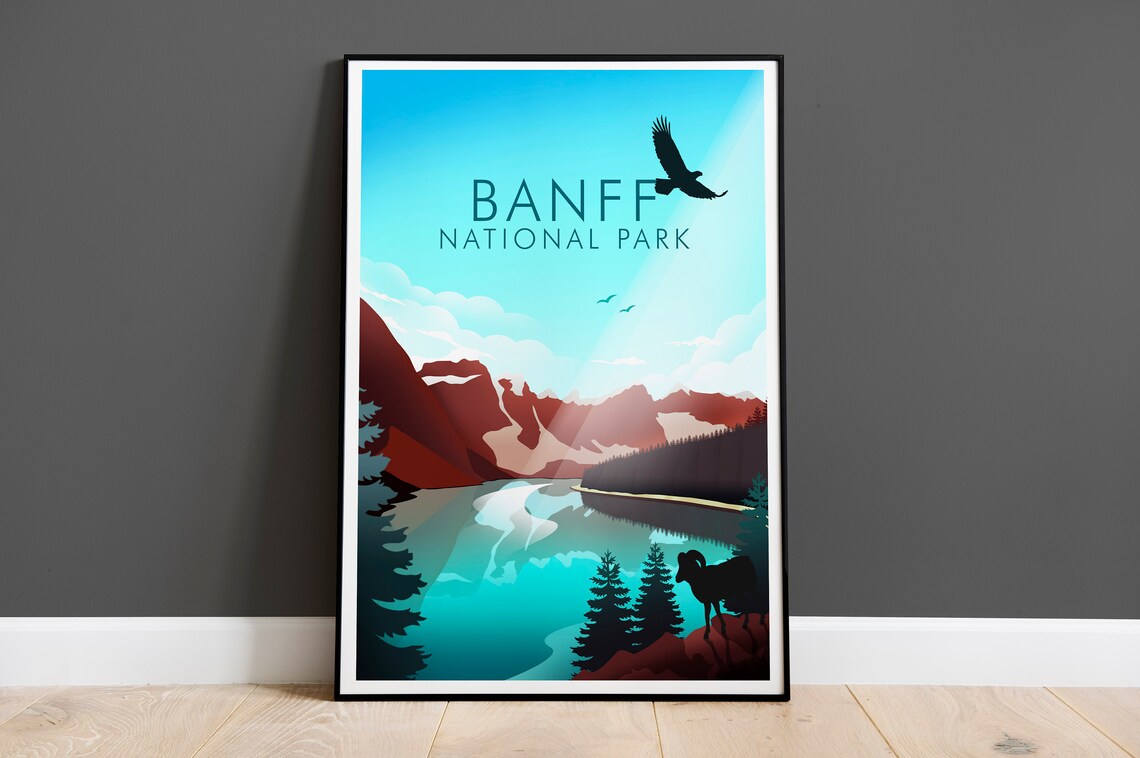 Banff National Park Travel Poster, National Park Art Print