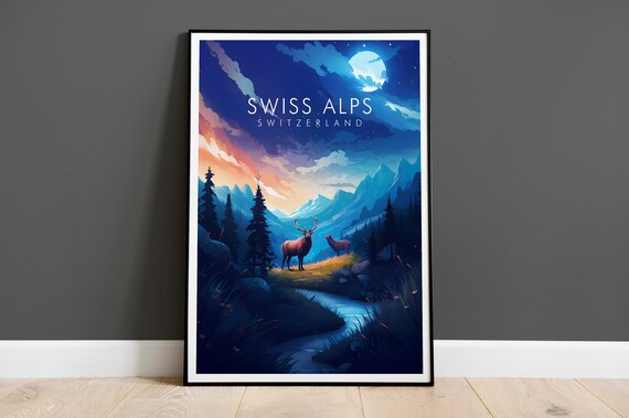 Swiss Alps Print Switzerland Travel Print