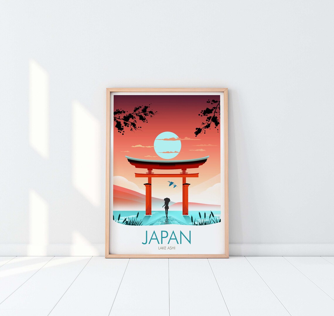Lake Ashi Hakone Shrine Art Print, Japan - Image 3