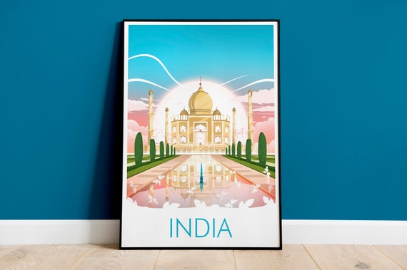 India Print India Poster Taj Mahal Poster India Wall Art Travel Wall Art Home Decor Wall Art Honeymoon Gift Travel Souvenir Gicle