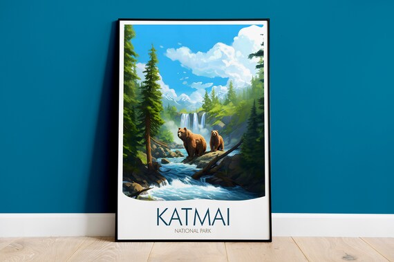 Katmai National Park Travel Poster